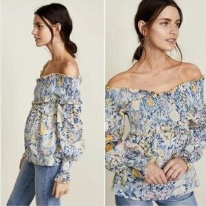 Alice McCall Love Shakin Floral Long Sleeve Smocked Top size 2
